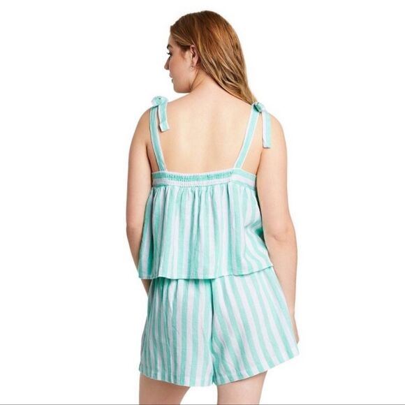 STONEY CLOVER LANE x TARGET NWT stripe tie strap tank top - Picture 2 of 8